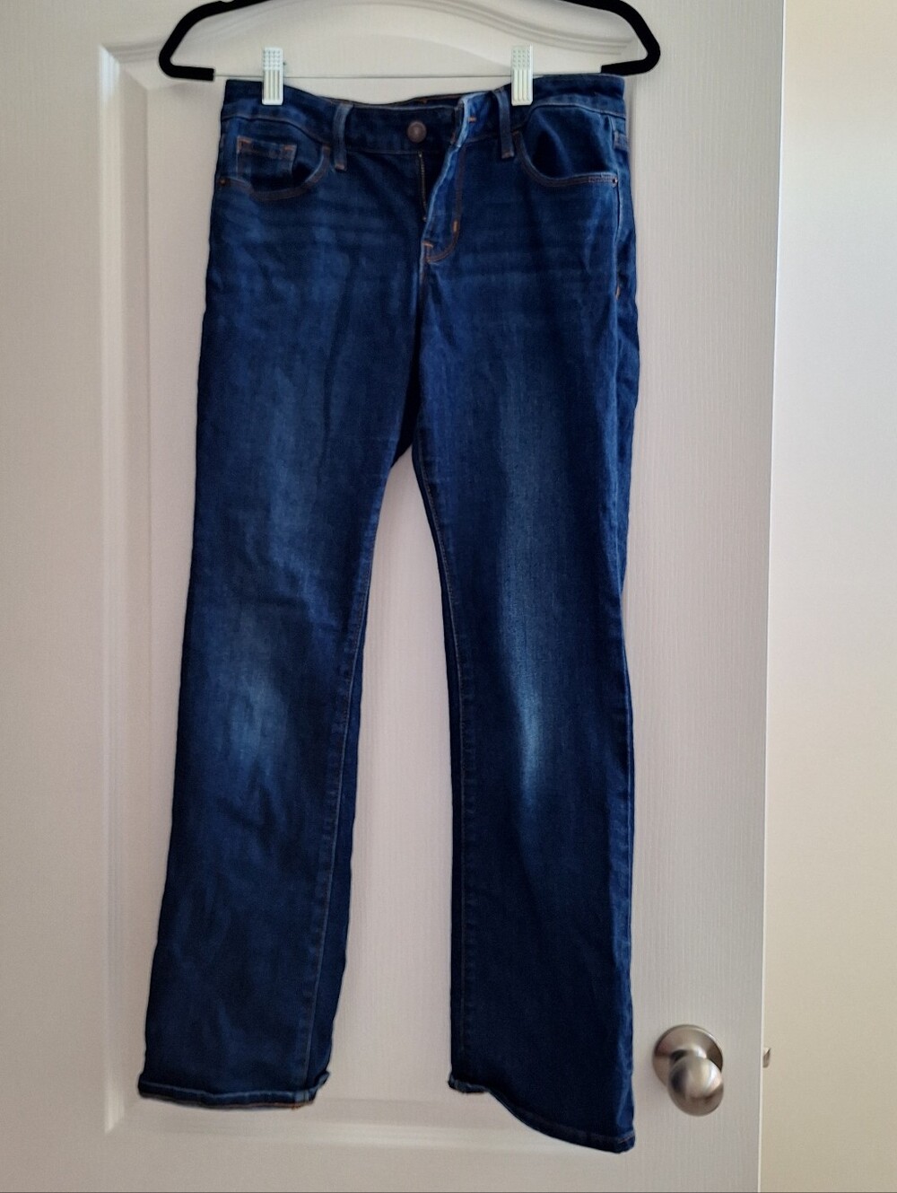 Mid Rise Boit Cut Dark Wash Jeans